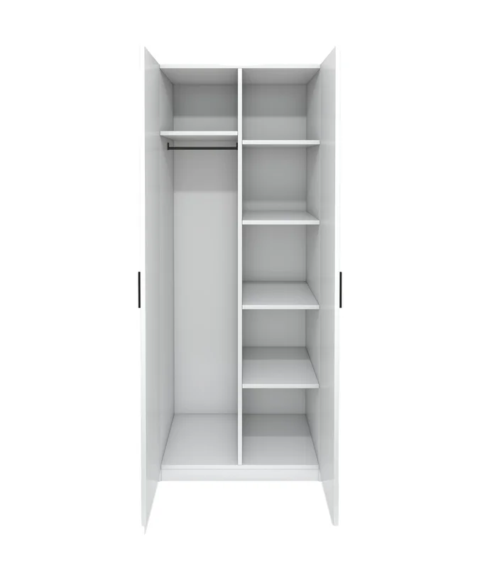 Гардероб RFG Monaco, с рафтове, 800 х 550 х 2000 mm, ПДЧ 18 mm, бял
