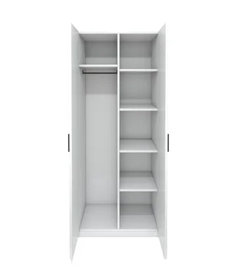 Гардероб RFG Monaco, с рафтове, 800 х 550 х 2000 mm, ПДЧ 18 mm, бял