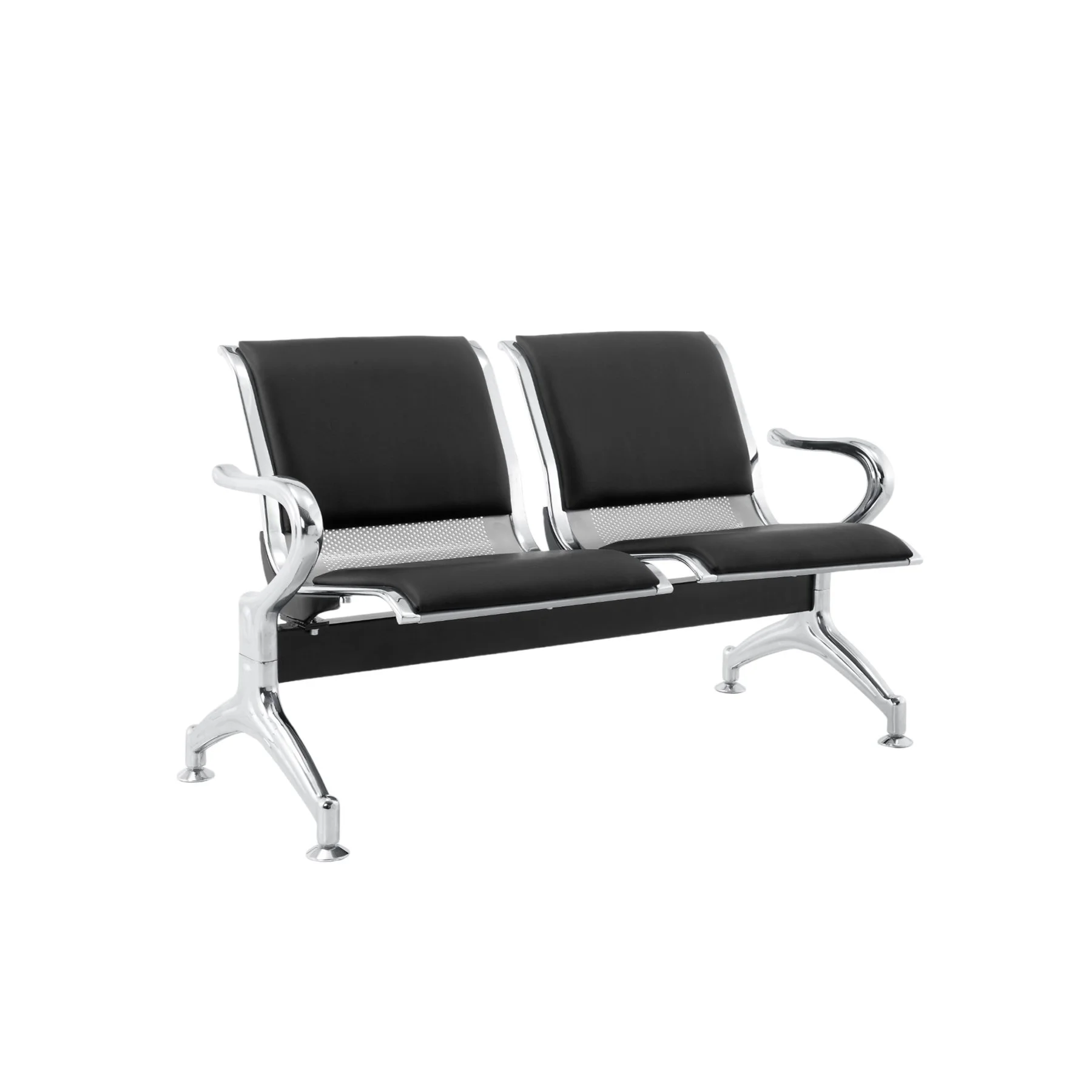 Посетителска пейка RFG Берн, с 2 места, екокожа, метални крака, 1230 х 680 х 770 mm