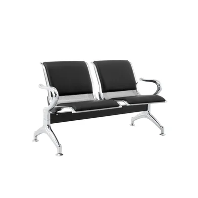 Посетителска пейка RFG Берн, с 2 места, екокожа, метални крака, 1230 х 680 х 770 mm