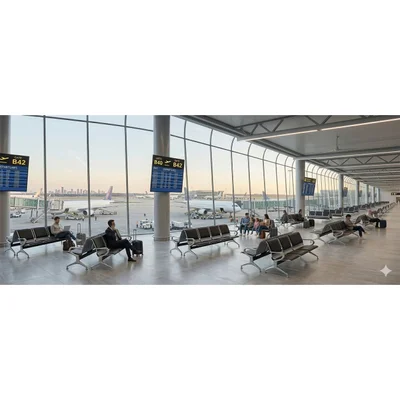 Посетителска пейка RFG Берн, с 2 места, екокожа, метални крака, 1230 х 680 х 770 mm
