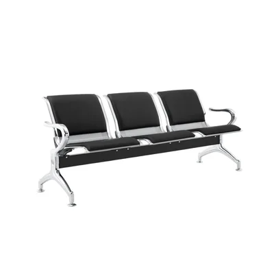 Посетителска пейка RFG Берн, с 3 места, екокожа, метални крака, 1800 х 680 х 770 mm