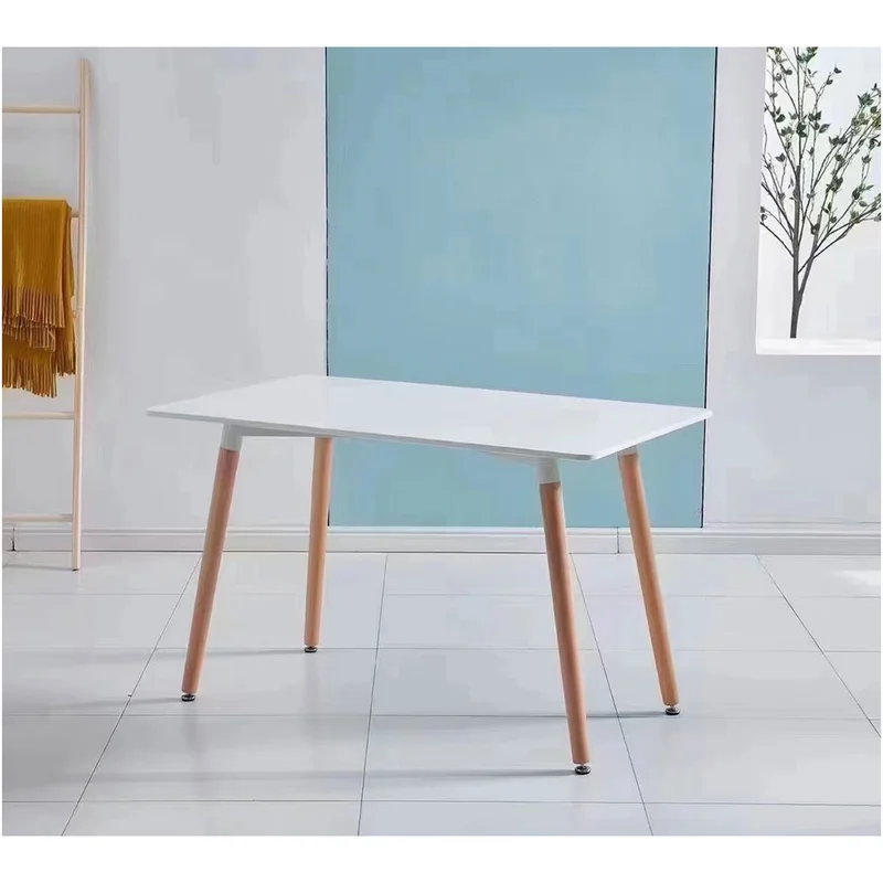 Маса RFG Vassy Wood, MDF, 1400 х 700 х 740 mm, MDF 25 mm, бял плот, метални крака