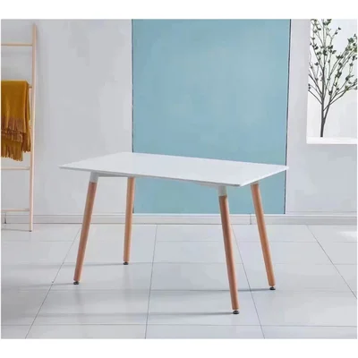 Маса RFG Vassy Wood, MDF, 1400 х 700 х 740 mm, MDF 25 mm, бял плот, метални крака