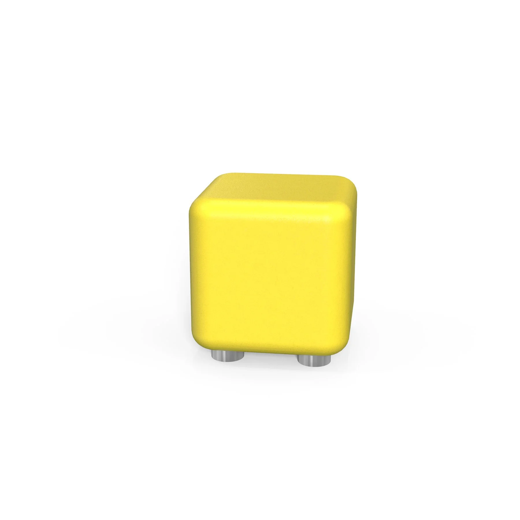 Табуретка RFG Cube, квадратна, екокожа, 60 х 60 х 43 cm, жълта