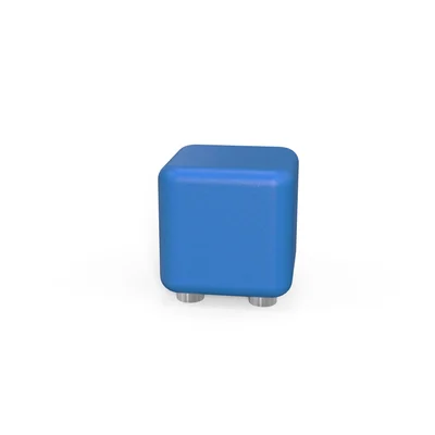 Табуретка RFG Cube, квадратна, екокожа, 60 х 60 х 43 cm, синя