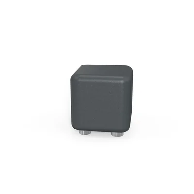 Табуретка RFG Cube, квадратна, екокожа, 60 х 60 х 43 cm, цвят графит