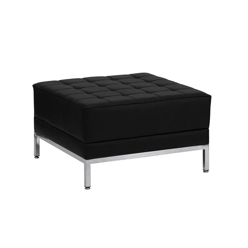 Табуретка RFG Neo, квадратна, екокожа, 700 х 700 х 450 mm, черен