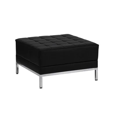 Табуретка RFG Neo, квадратна, екокожа, 700 х 700 х 450 mm, черен