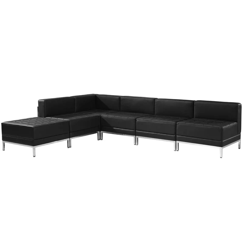 Диван RFG Neo, двуместен, екокожа, метална основа, 1450 х 720 х 700 mm, черен