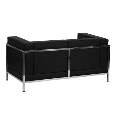 Диван RFG Neo, двуместен, екокожа, метална основа, 1450 х 720 х 700 mm, черен