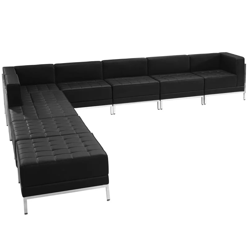 Диван RFG Neo, двуместен, екокожа, метална основа, 1450 х 720 х 700 mm, черен