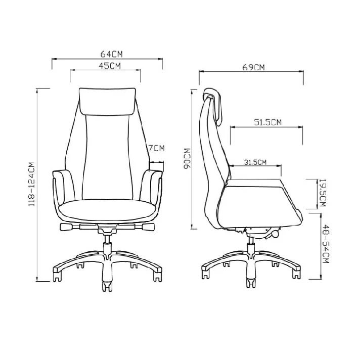 Кресло RFG EOOS, работно, екокожа, до 150 kg, черна седалка, черна облегалка