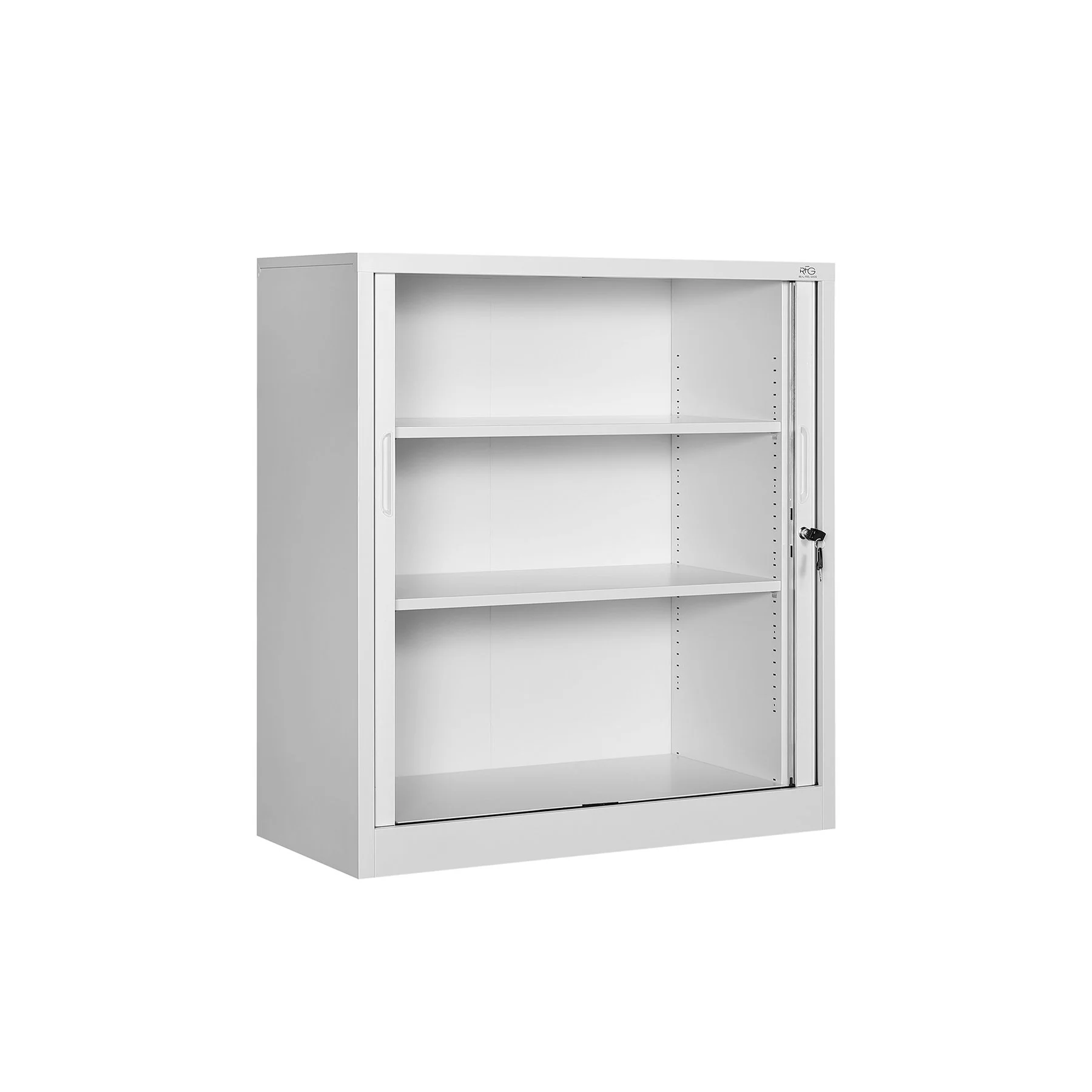 Шкаф RFG, метален, с ролетна врата, 100 х 45 х 109 cm, бял
