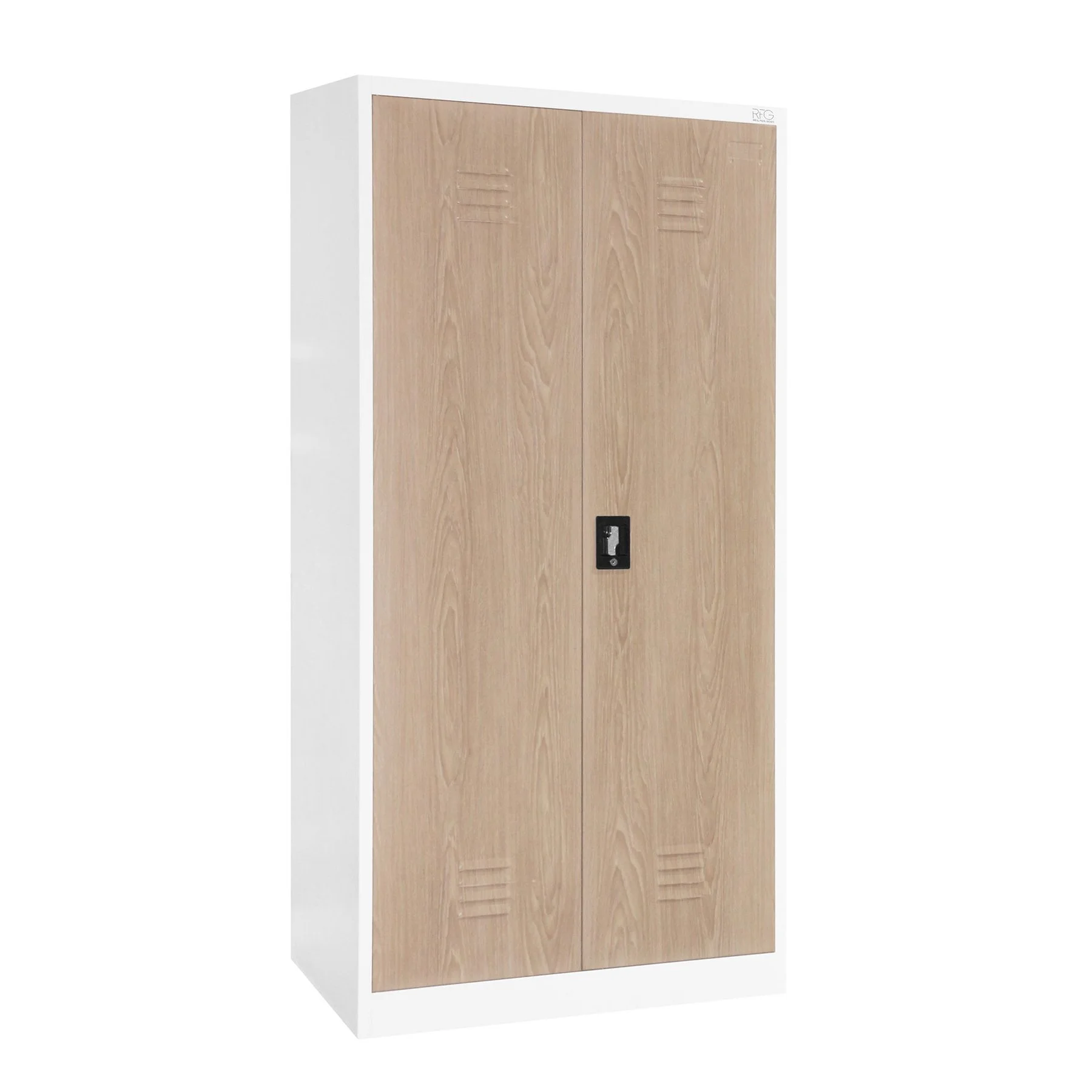 Шкаф RFG, за препарати, метален, 900 х 500 х 1820 mm, кехлибарен дъб и бяло