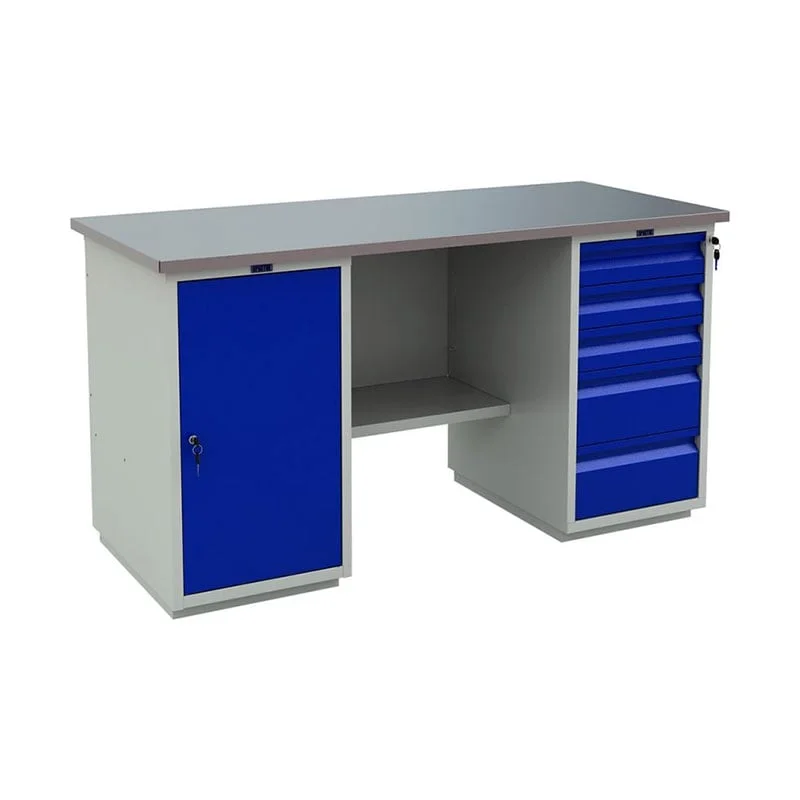 Работна маса WT160 WD1-WD5, 1600 х 700 х 870 mm, метална, MDF плот
