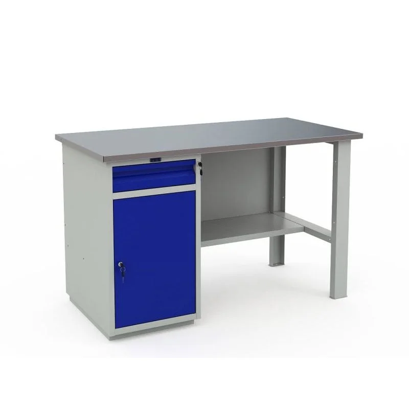 Работна маса WT160 WD2-F1, 1600 х 700 х 870 mm, метална, MDF плот