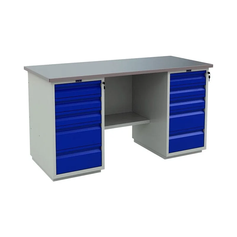 Работна маса WT160 WD5-WD5, 1600 х 700 х 870 mm, метална, MDF плот