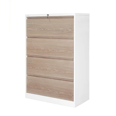 Кардекс RFG, метален, 2 x 4 чекмеджета, 900 х 450 х 1331 mm, кехлибарен дъб и бяло