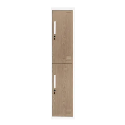 Гардероб RFG, единичен, метален, с две врати, 380 х 450 х 1850 mm, кехлибарен дъб и бяло