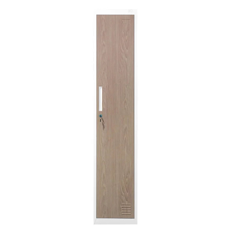 Гардероб RFG, единичен, метален, 380 х 450 х 1850 mm, кехлибарен дъб и бяло