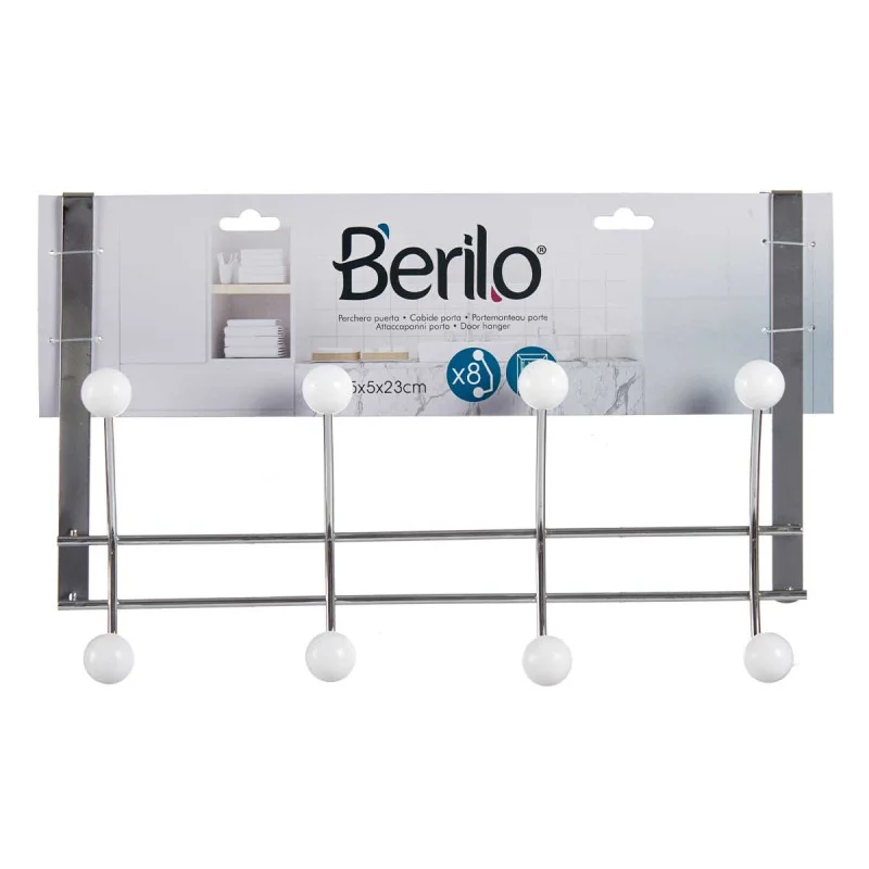 Закачалка за врата Berilo, 6 куки, бяла