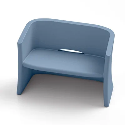 Диван Lyxo Breeze, двуместен, 1160 х 580 х 800 mm, полиетилен, светлосин