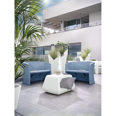 Диван Lyxo Breeze, двуместен, 1160 х 580 х 800 mm, полиетилен, светлосин