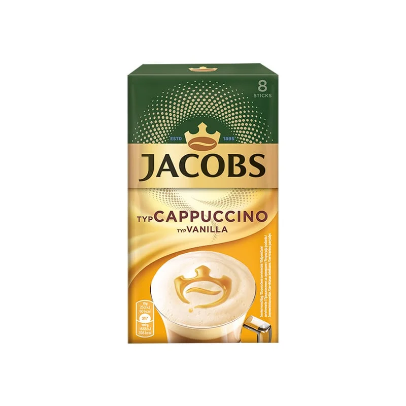 Jacobs Разтворимо кафе Капучино ванилия, в пакетче, 15 g, 8 броя