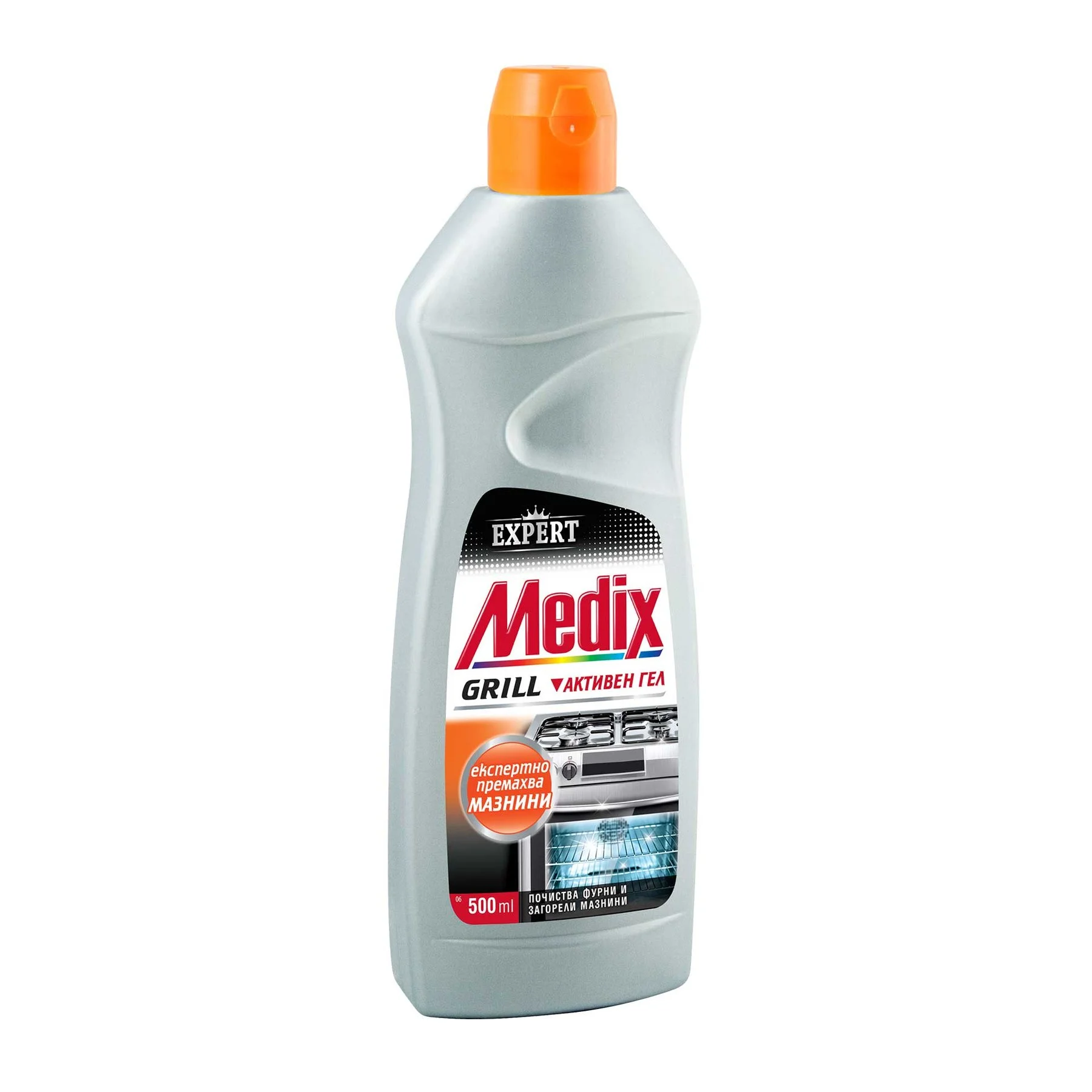 Препарат за почистване на фурни Medix и грилове Expert Grill, активен гел, 500 ml