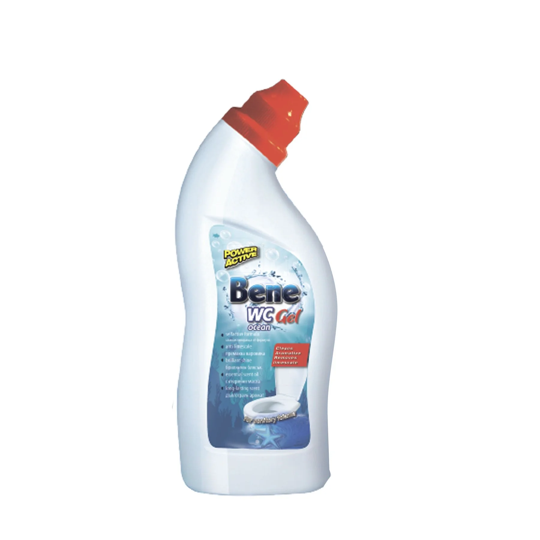 Препарат за почистване на тоалетна Bene, гел, океан, 750 ml, син