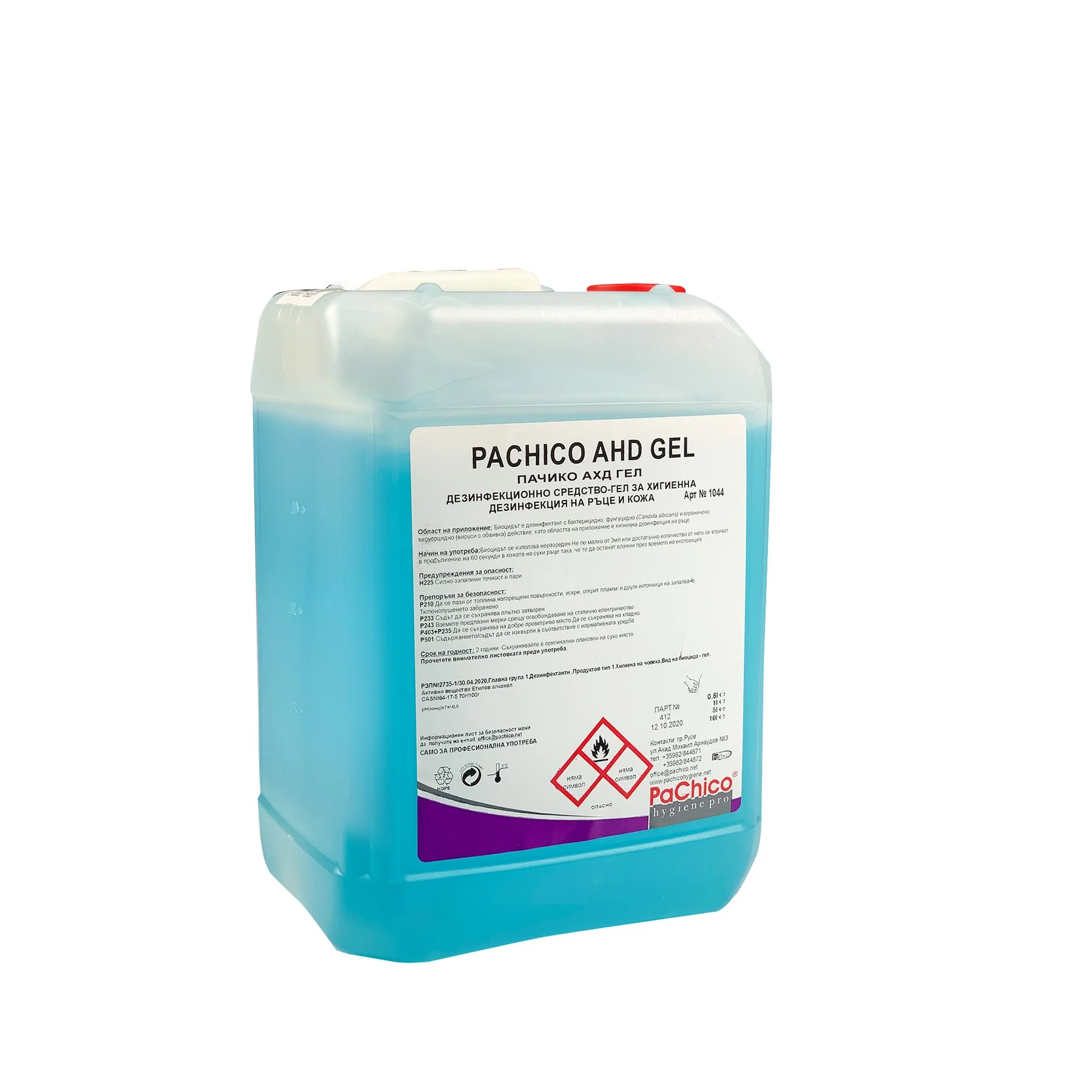 Дезинфекциращ препарат за ръце и кожа PaChico AHD, гел, професионален, 5 L