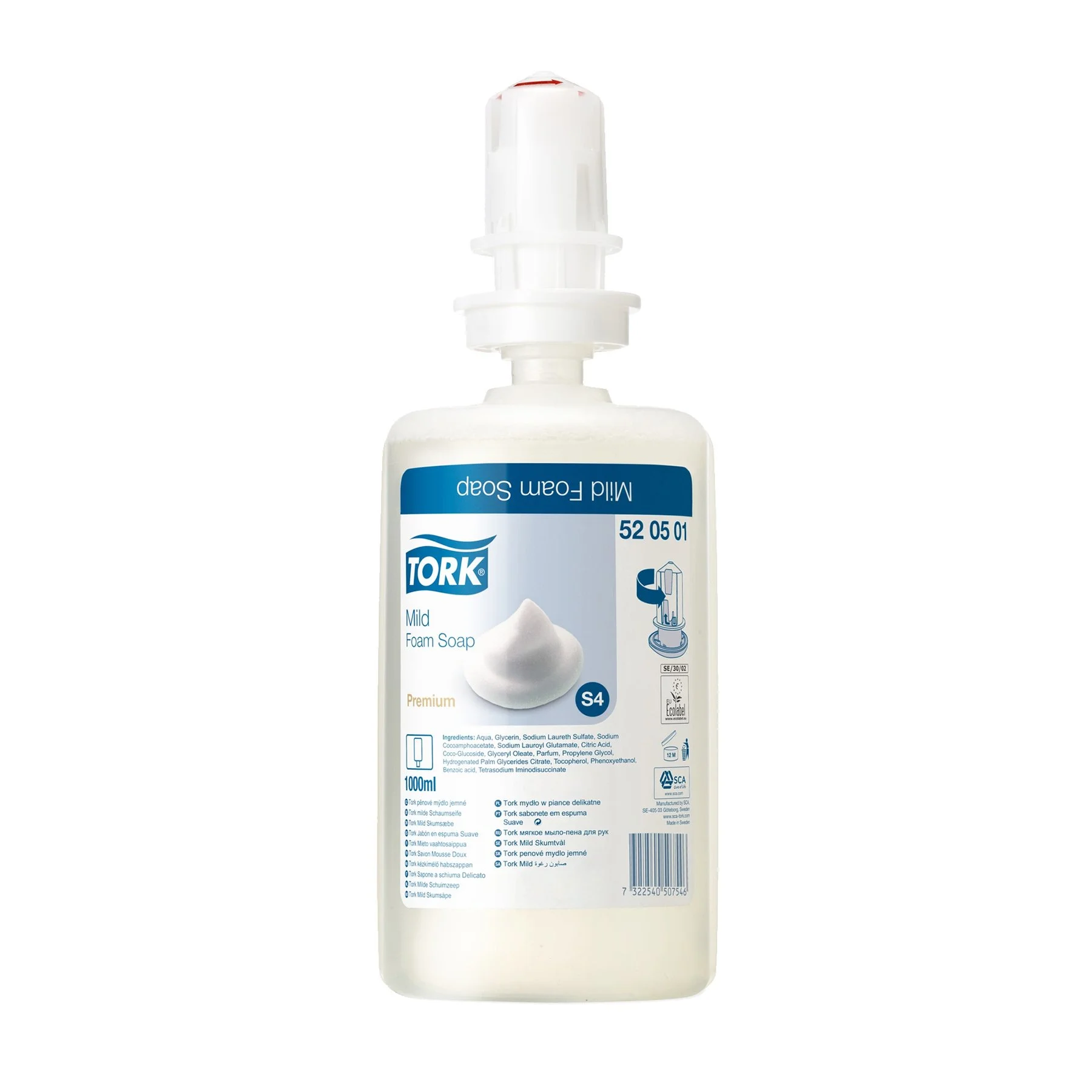 Сапун на пяна Tork S4, пълнител, 1 L, 6 броя