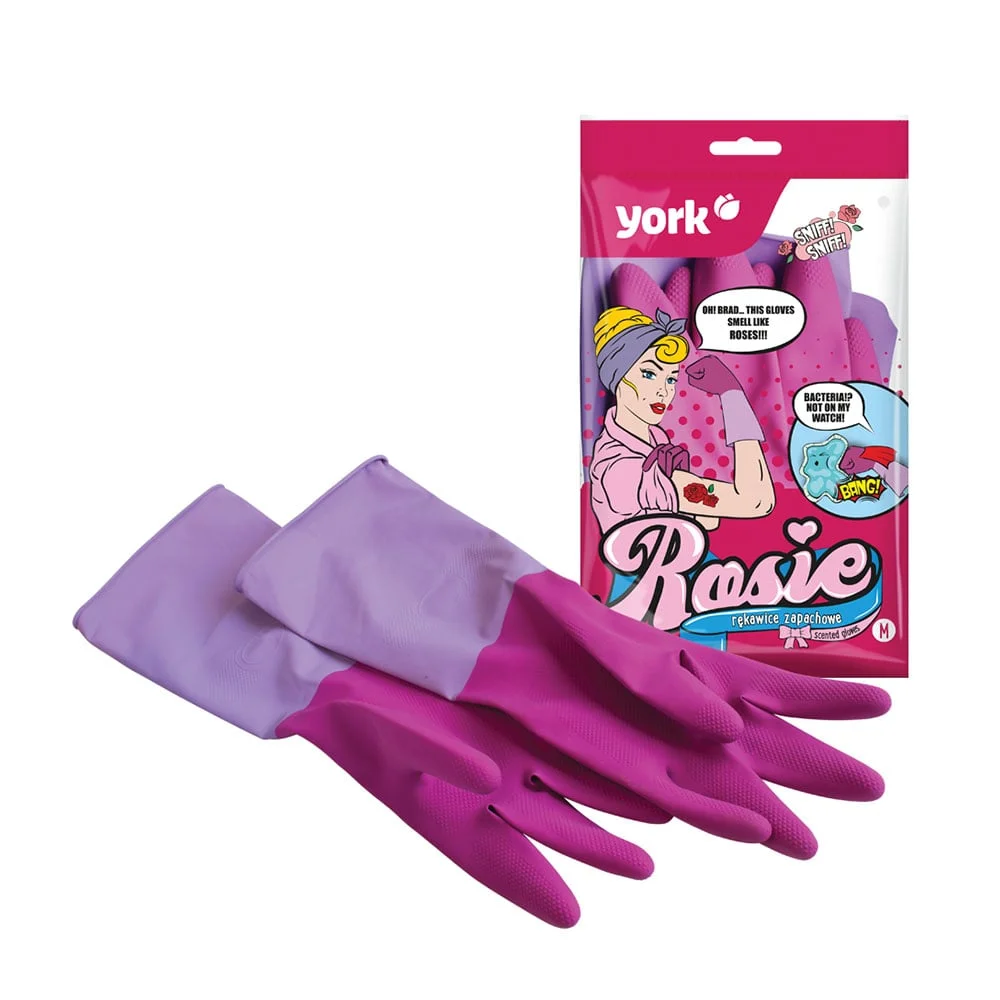 Ръкавици York Rosie, домакински, ароматизирани, M