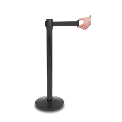 Ограничително колче, черно, с черна лента, дължина 225 cm