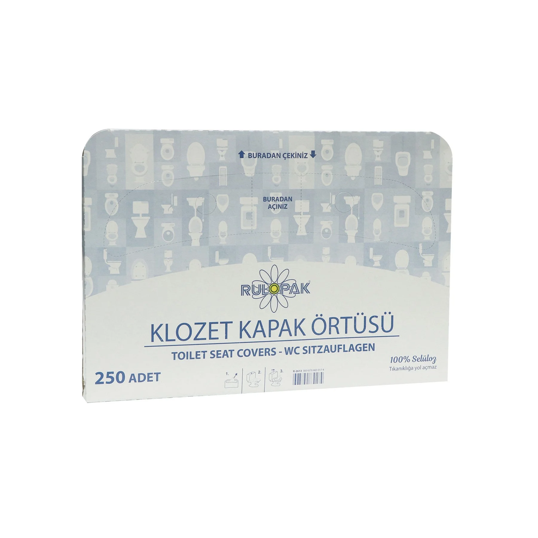 Покривало за тоалетна чиния Rulopak, 43 х 35.5 cm, 250 броя
