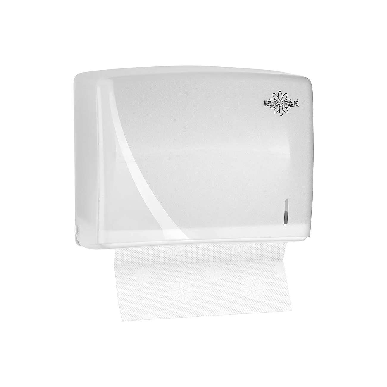 Диспенсър за кърпи за ръце Rulopak Elite, бял, за 200 кърпи, 28 х 16 х 23 cm