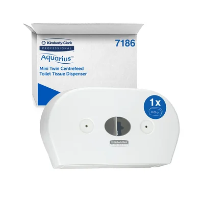 Диспенсър за тоалетна хартия Kimberly-Clark Aquarius 7186 Centrefeed, бял, 46.4 х 13.3 х 27.4 cm