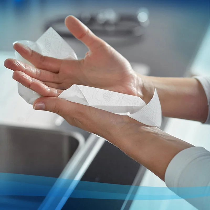 Кърпи за ръце Kimberly-Clark Scott Essential 6691, на ролка, 350 m, бели, 6 броя