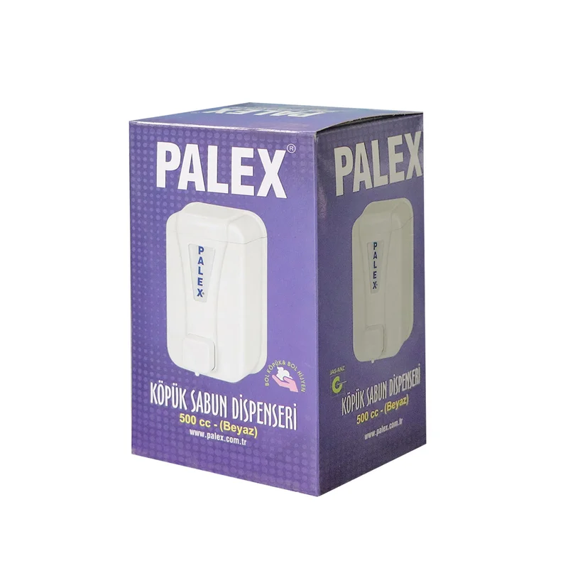 Диспенсър за сапун на пяна Palex, 500 ml, бял, abs, 10.4 x 9.3 x 16.3 cm