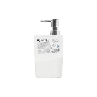 Диспенсър Kinvara, с поставка за гъба, 650 ml, бял