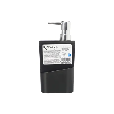 Диспенсър Kinvara, с поставка за гъба, 650 ml, черен
