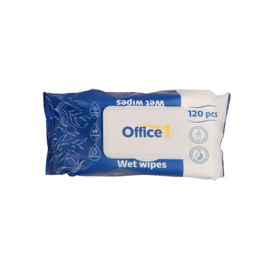 Мокри кърпи Office 1 Jumbo, с капак, 120 броя