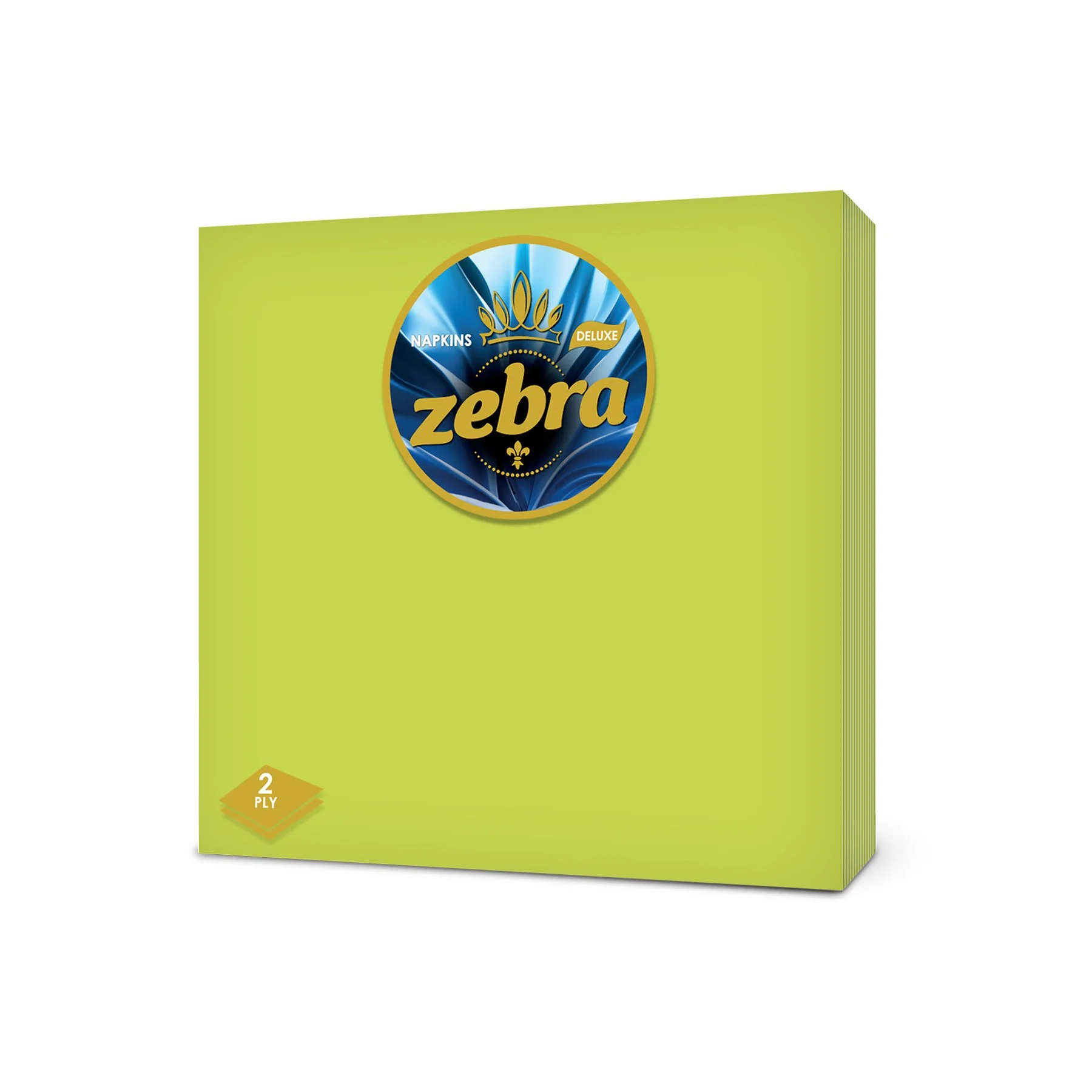 Салфетки Zebra Deluxe, двупластови, 33 х 33 cm, зелени, 35 броя