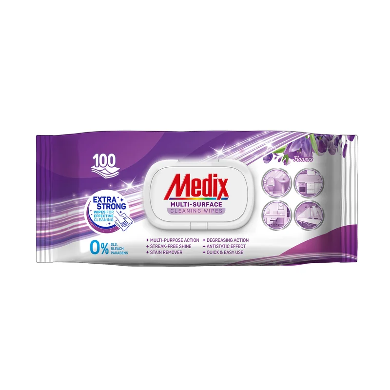 Мокри кърпи Medix Flowers, мултифункционални, 100 броя