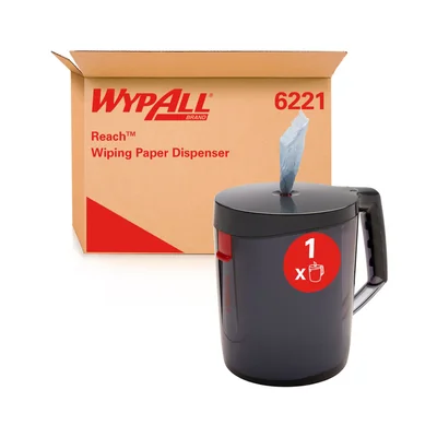 Диспенсър за хартия за почистване Kimberly-Clark WypAll Reach 6221 Centrefeed, черен