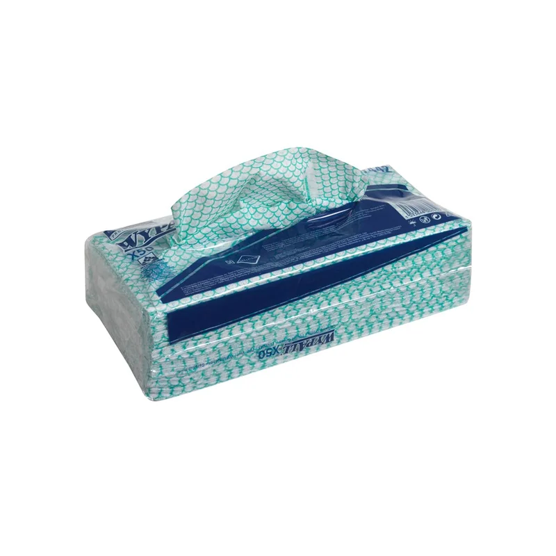 Кърпа Kimberly-Clark WypAll X50 7442, 41.8 х 24.7 cm, зелена, 50 броя