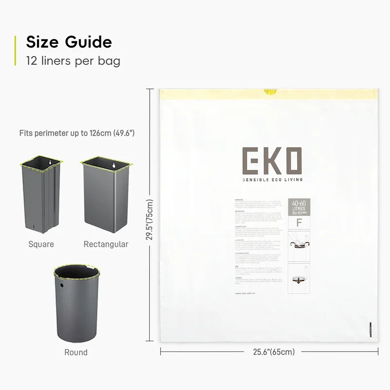 Торби за смет Eko, тип F, с връзка, 40-60 L, 12 броя