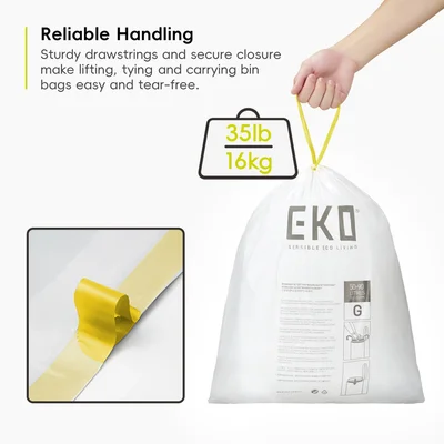 Торби за смет Eko, тип G, с връзка, 50-90 L, 10 броя