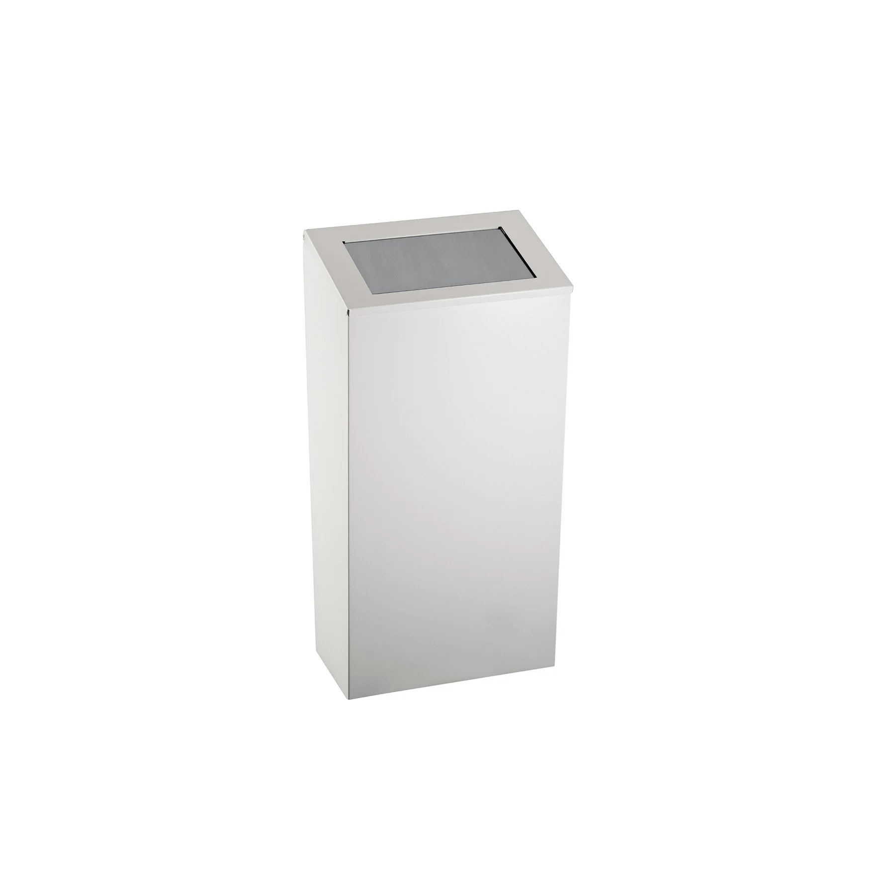 Кош за отпадъци Dayco, с натискащ се капак, метален, 21.5 х 30 х 40 cm, 25 L, бял